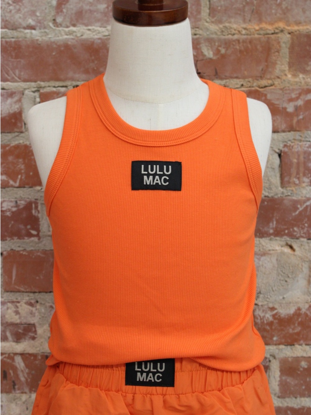 Lulu Mac Youth 1000 Orange Solid Tank Top